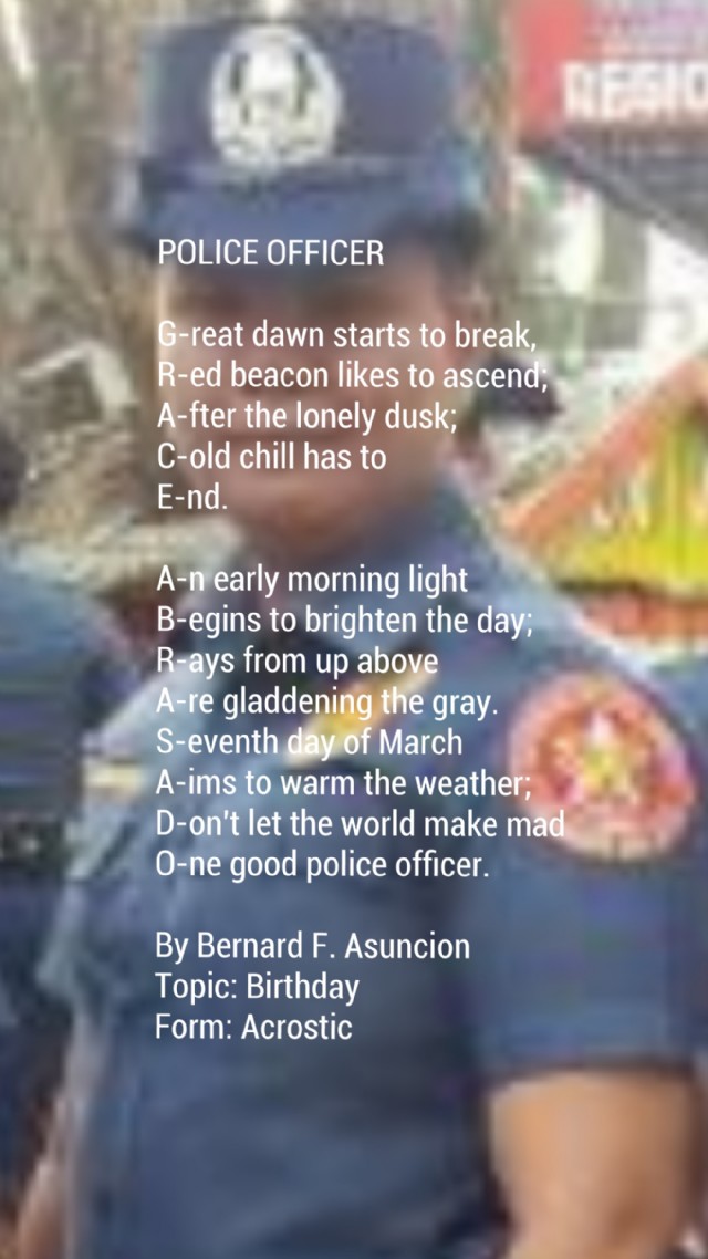 Police Poems: Police Officer - Poem by Bernard F. Asuncion