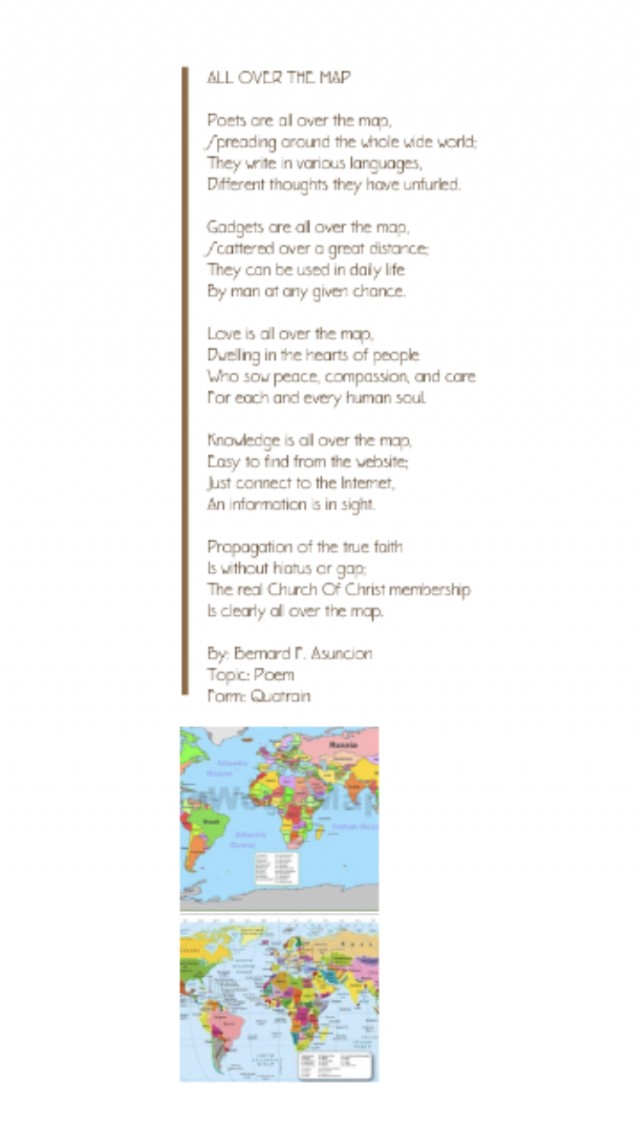 Map Poems All Over The Map Poem By Bernard F Asuncion