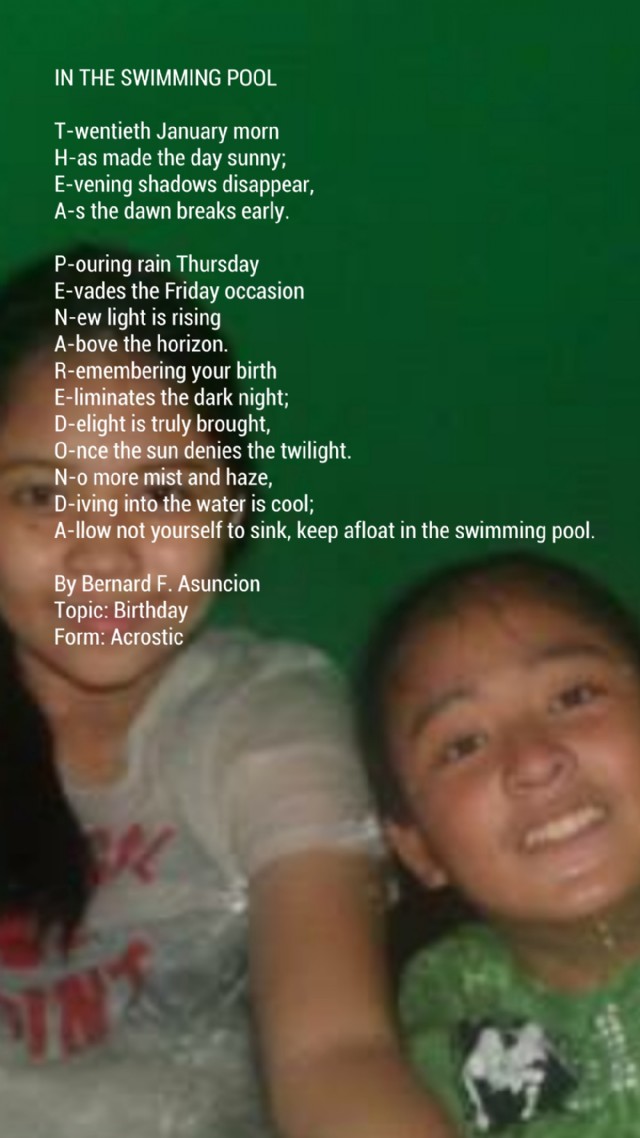 Swimming Poems In The Swimming Pool Poem By Bernard F Asuncion