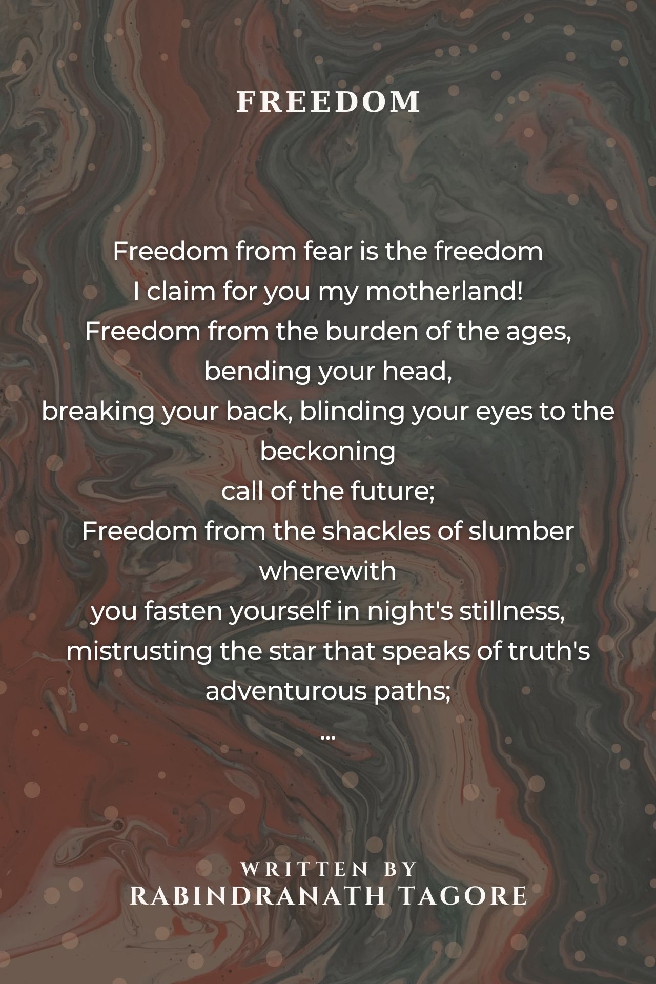 freedom by rabindranath tagore