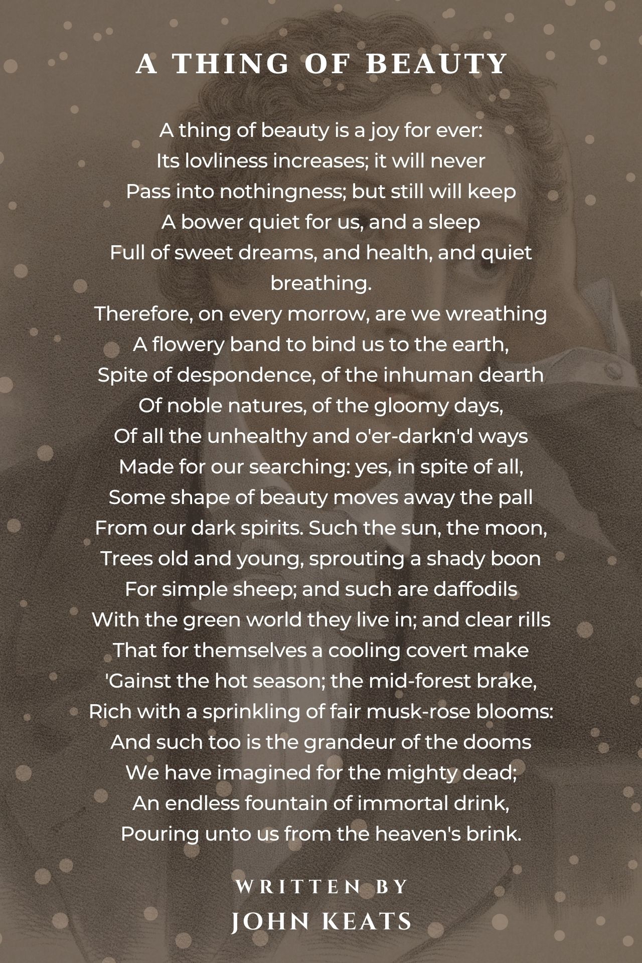 john keats poems a thing of beauty