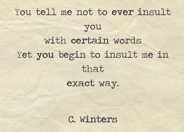 Insult Poem By Cece Winters