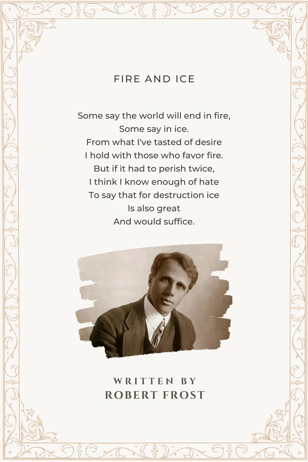 robert frost quotes fire and ice