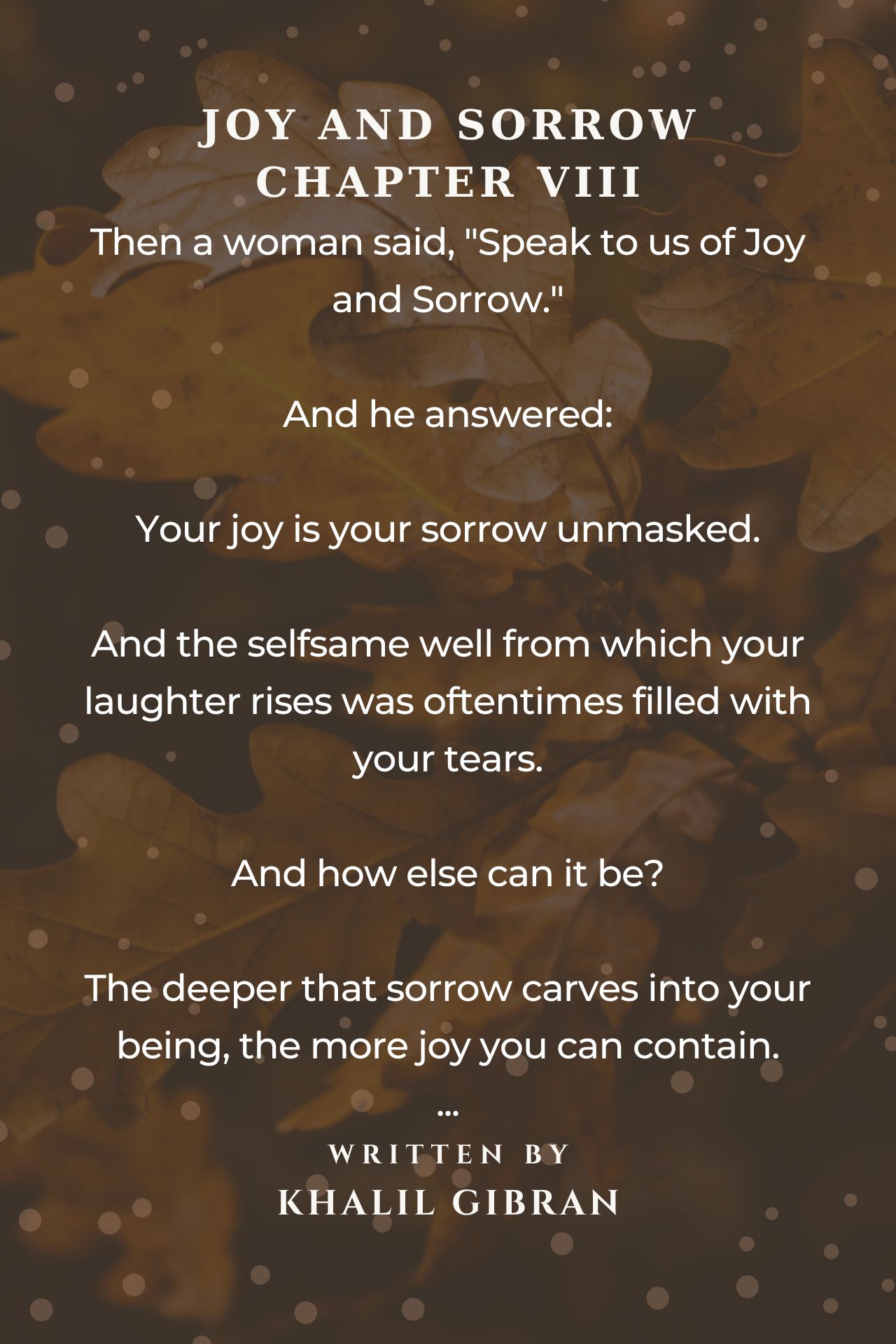 essay on joy and sorrow go hand in hand