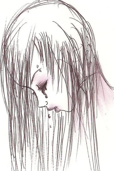 crying girl sketch tumblr