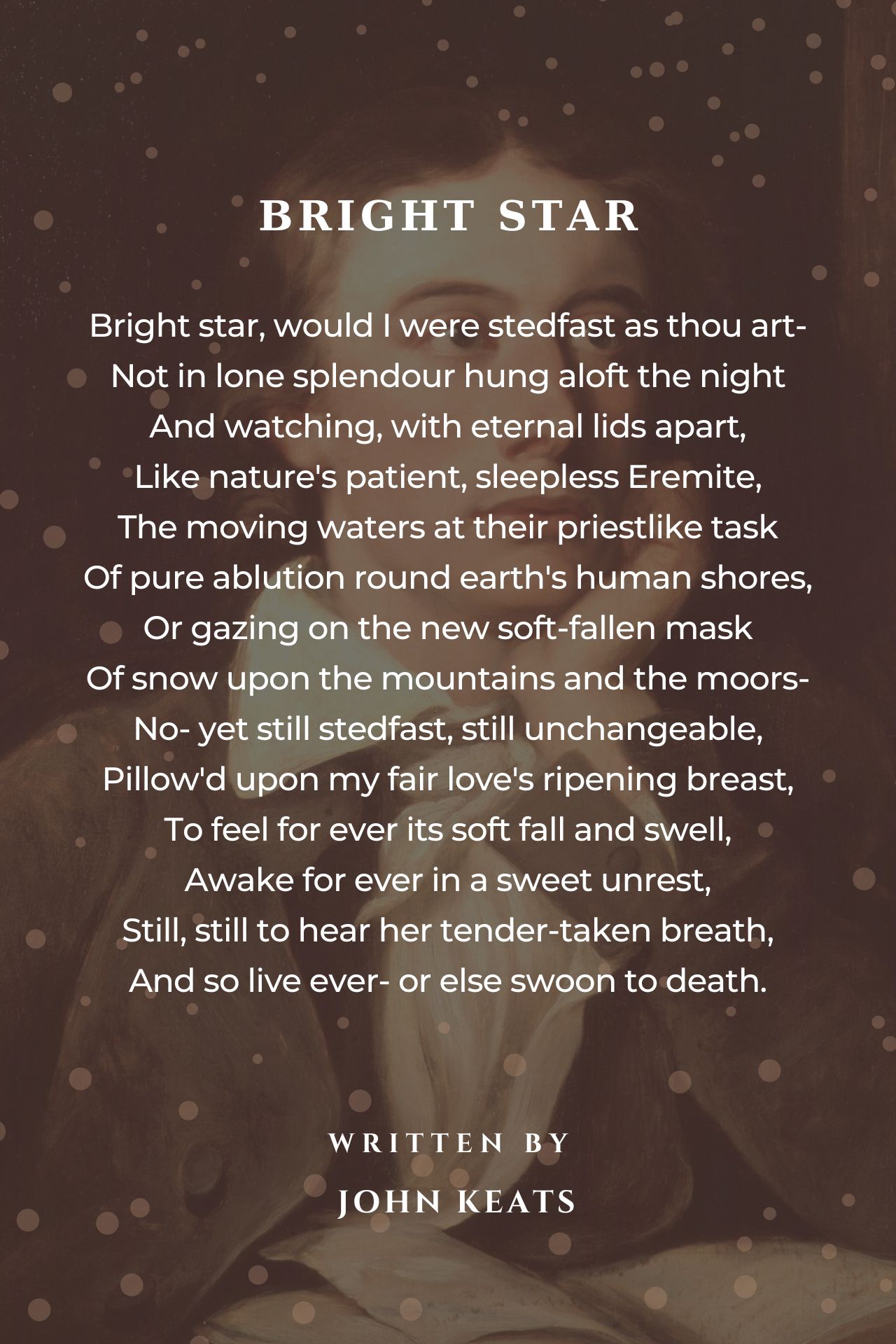 bright star by john keats theme