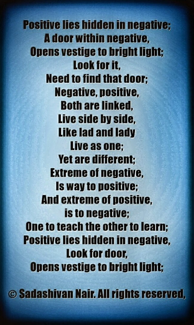Positive Lies Hidden In Negative, A Door Within Negative... Poem by