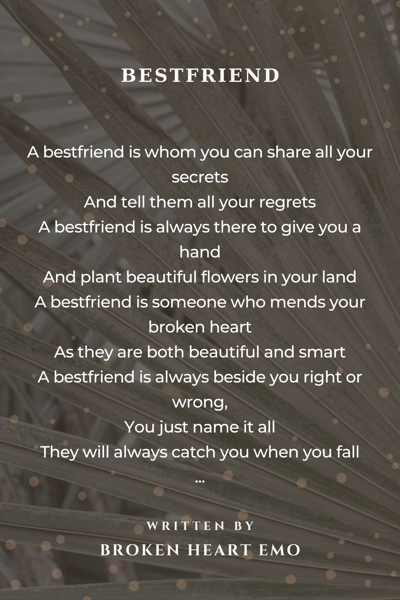 best friend love poems for him