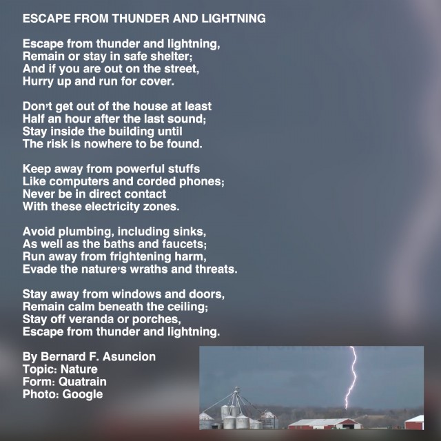 Escape From Thunder And Lightning Poem