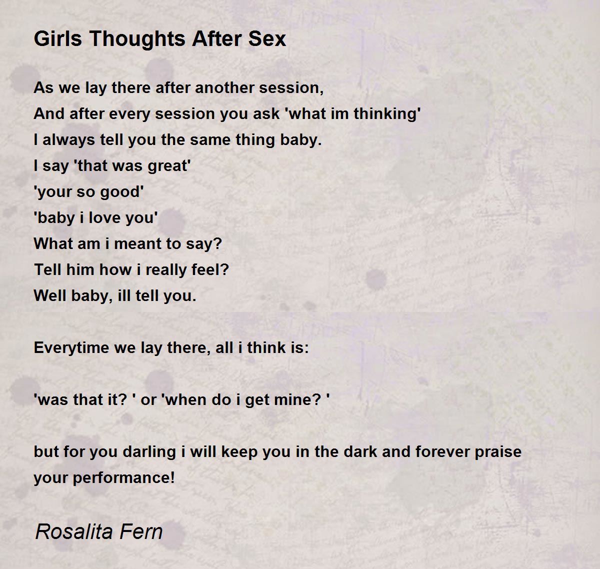 Girls Thoughts After