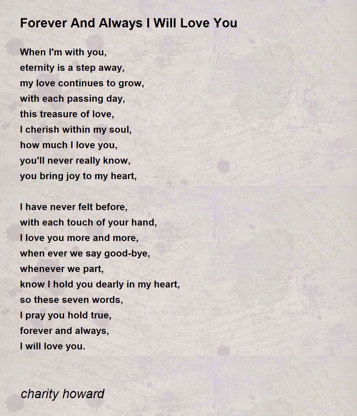 i will always love you poems