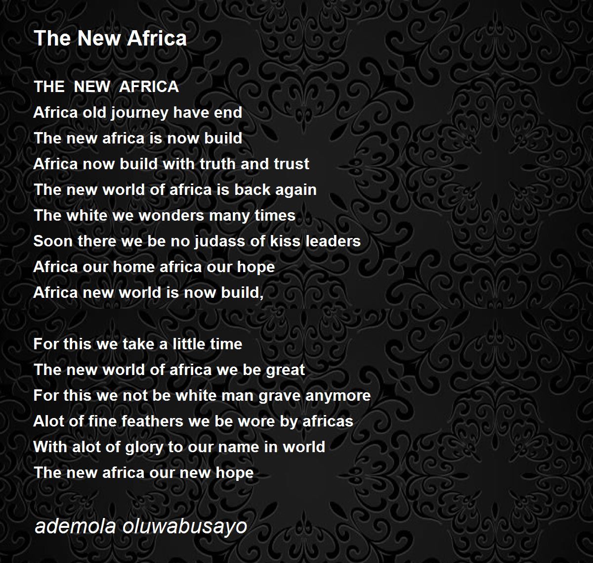 Old Poem For The New World (I Want To Go Home) - Old Poem For The