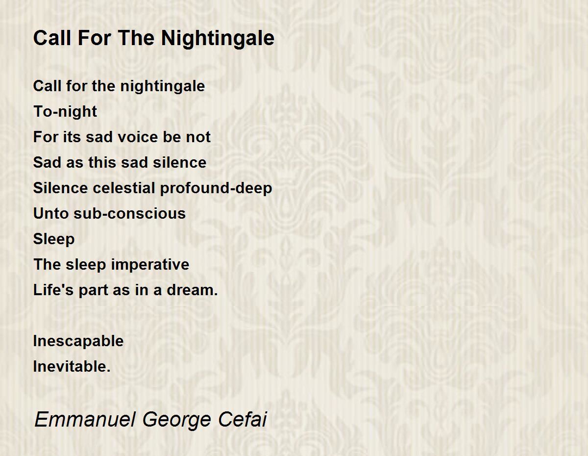 The Call Of The Nightingale - The Call Of The Nightingale Poem by