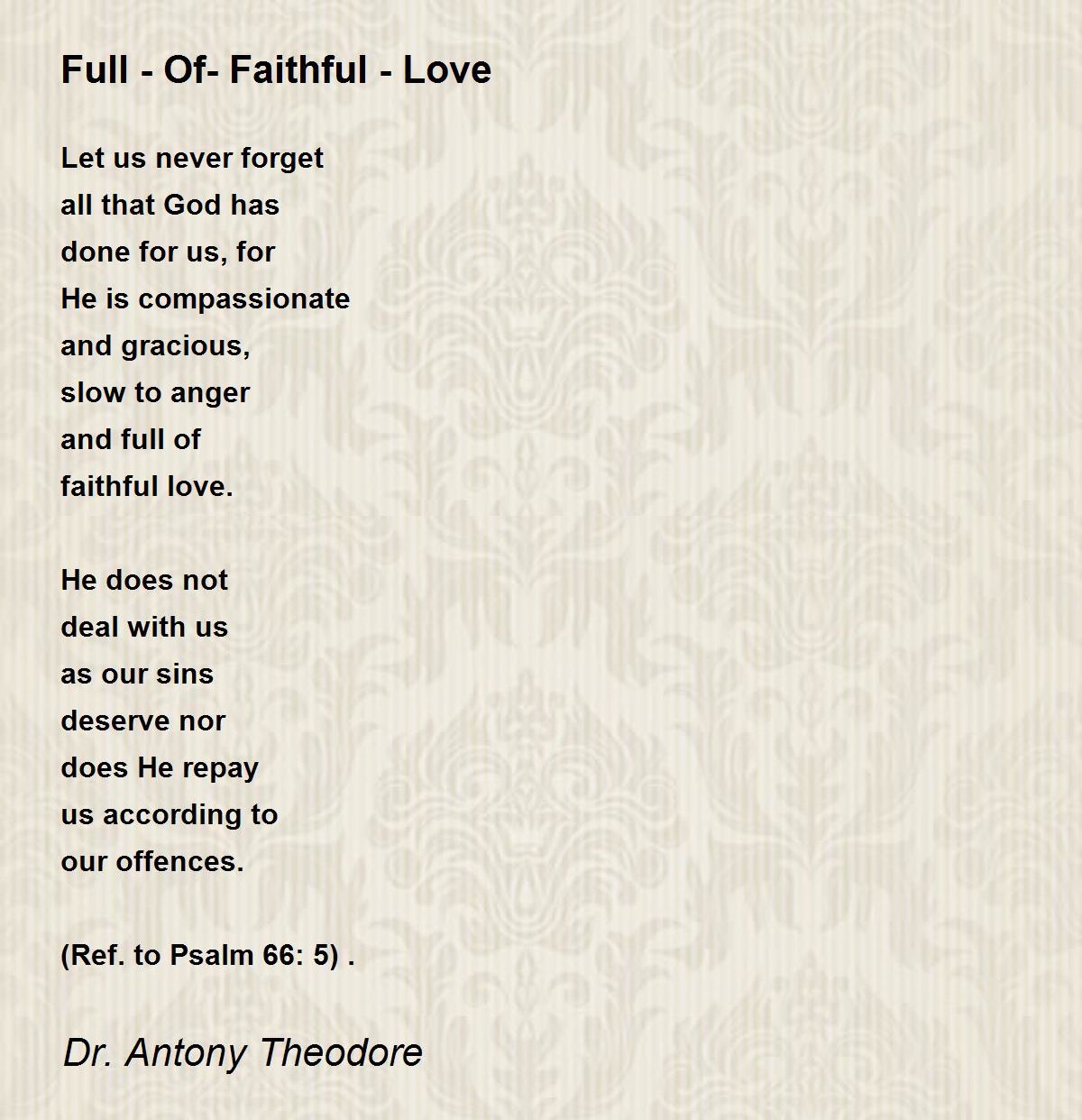 God's Love Never Fails. - God's Love Never Fails. Poem by Dr. Antony  Theodore