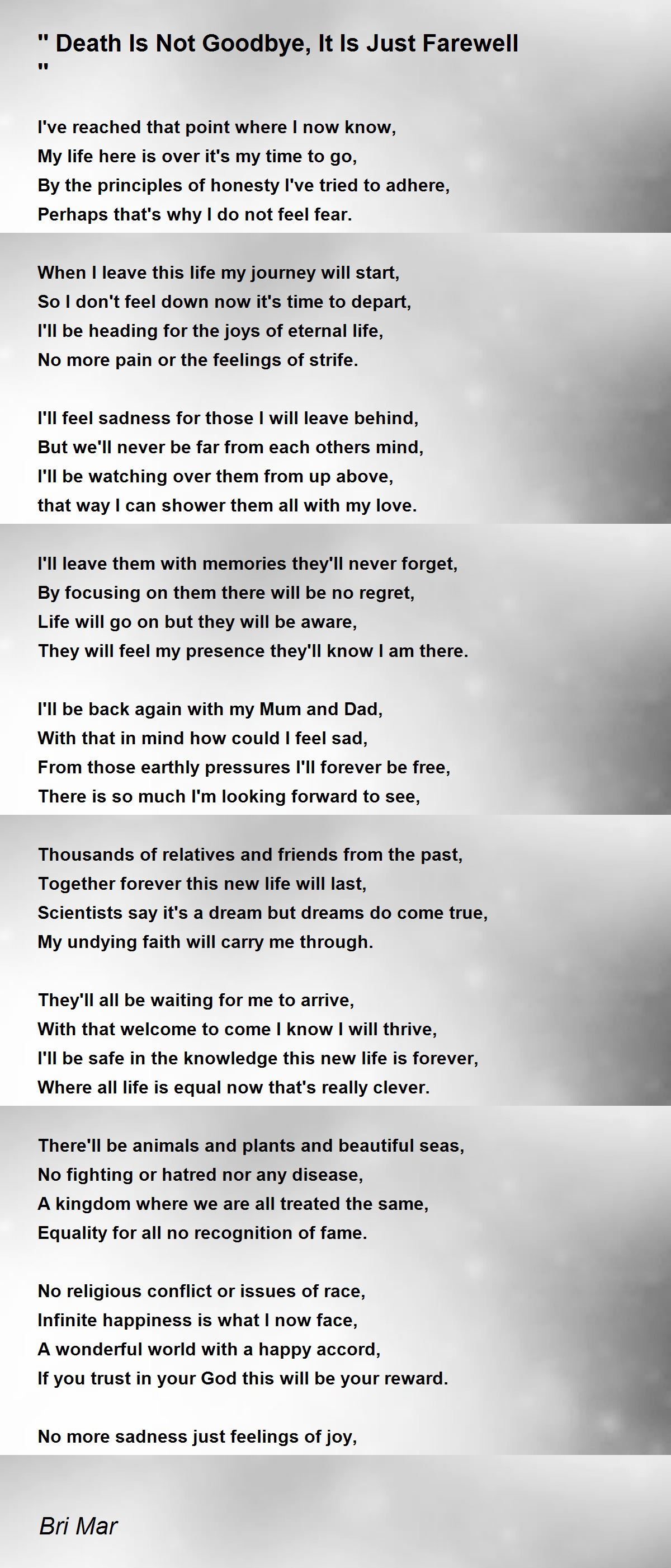 Farewell Death Poems