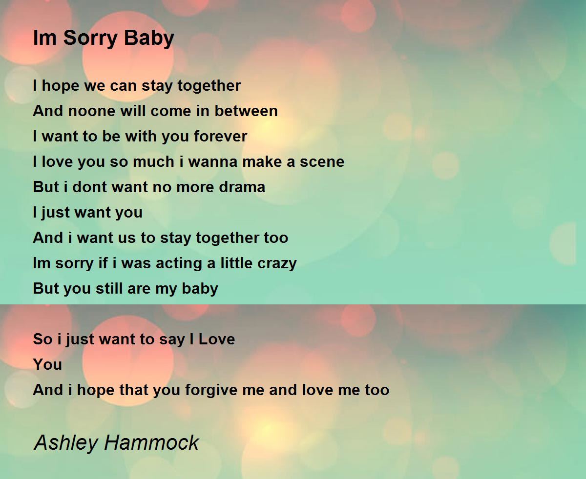 Im Sorry Baby - Im Sorry Baby Poem by Ashley Hammock