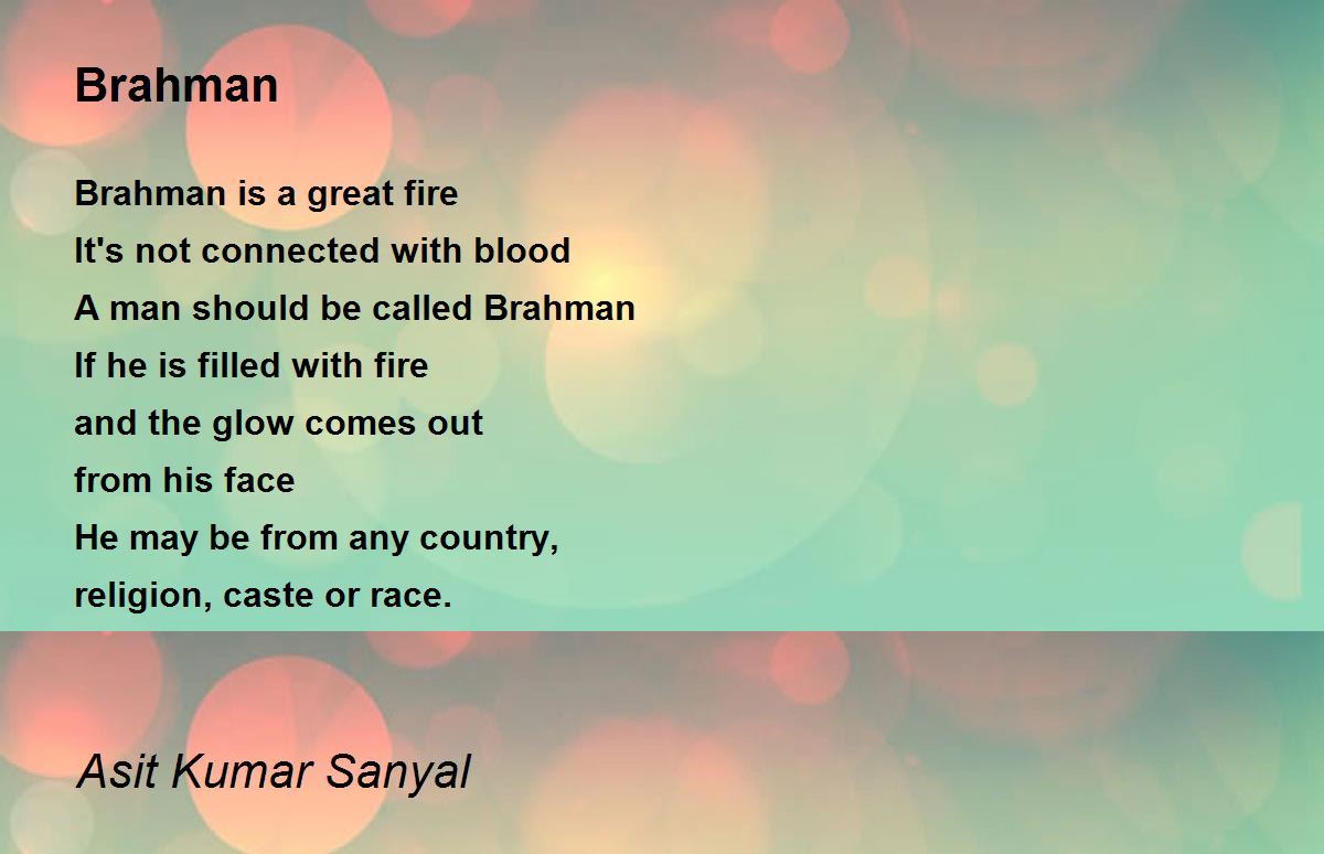 brahma poem