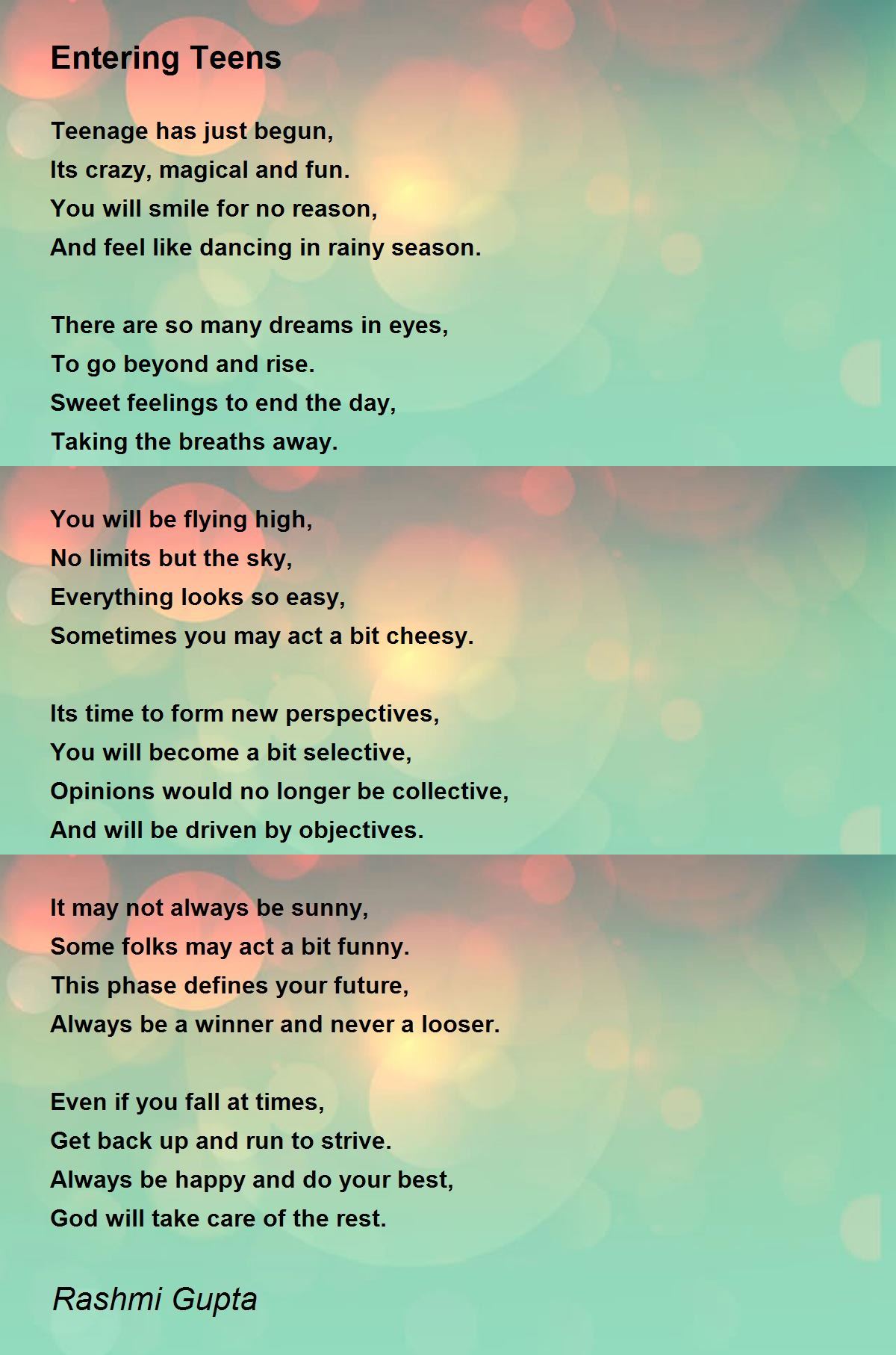 Entering Teens - Entering Teens Poem by Rashmi Gupta