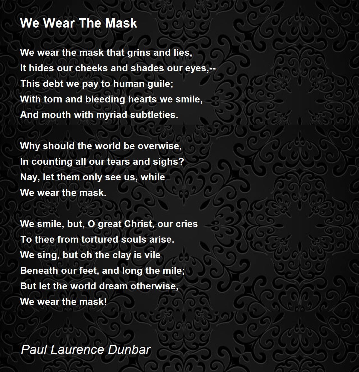 the mask poem by maya angelou