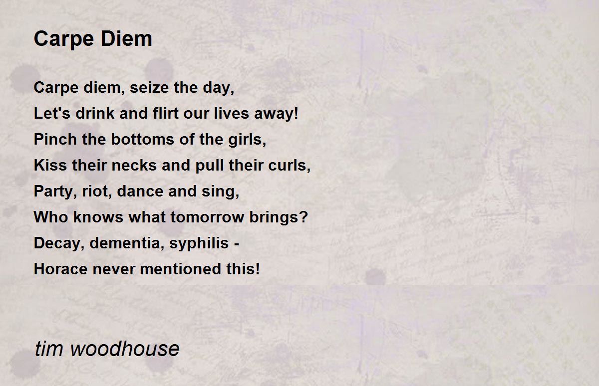 seize the day poem carpe diem