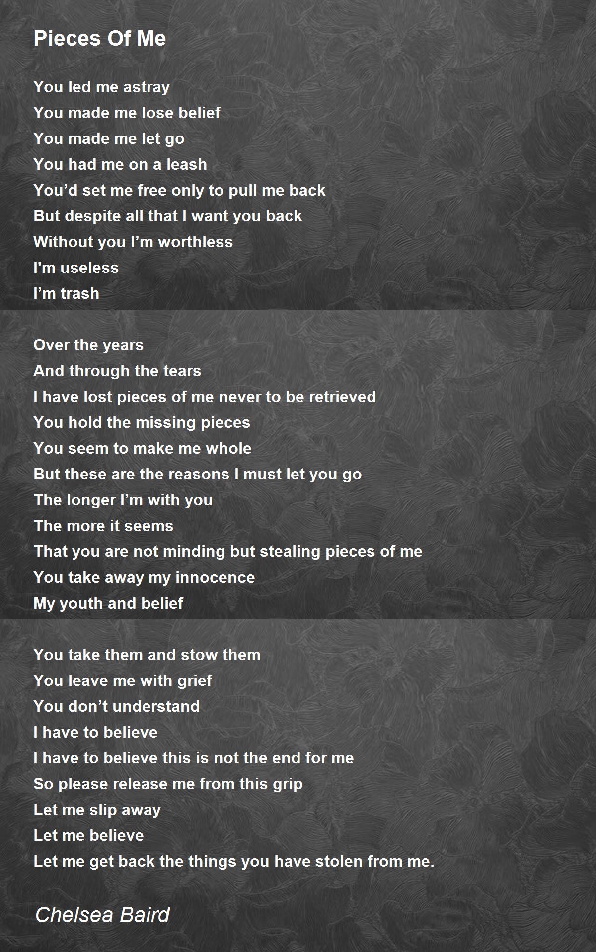 A Piece of me - A Poem