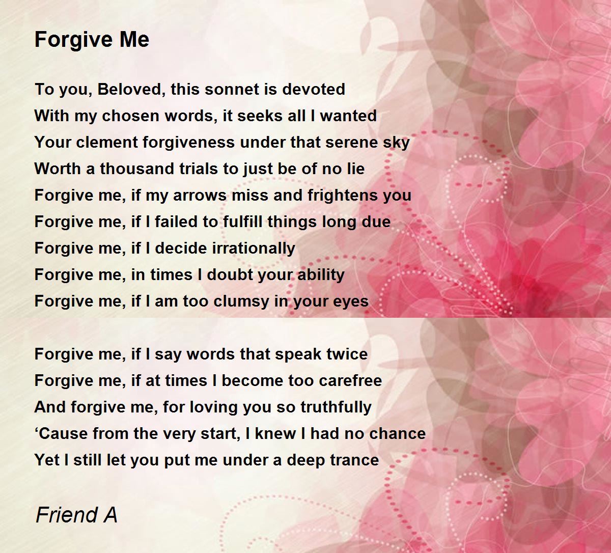 i am sorry poems for friends