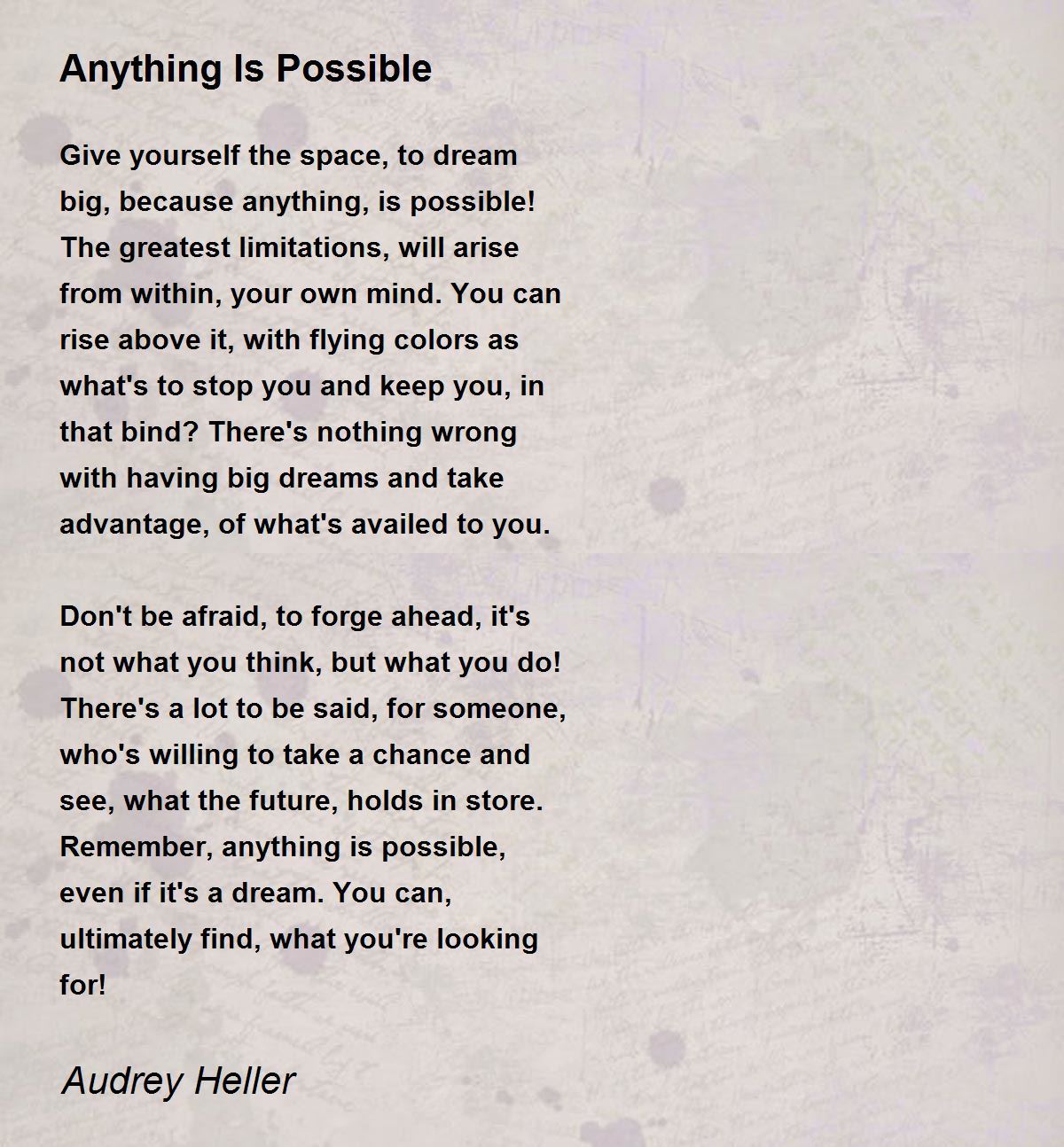 is it possible poem