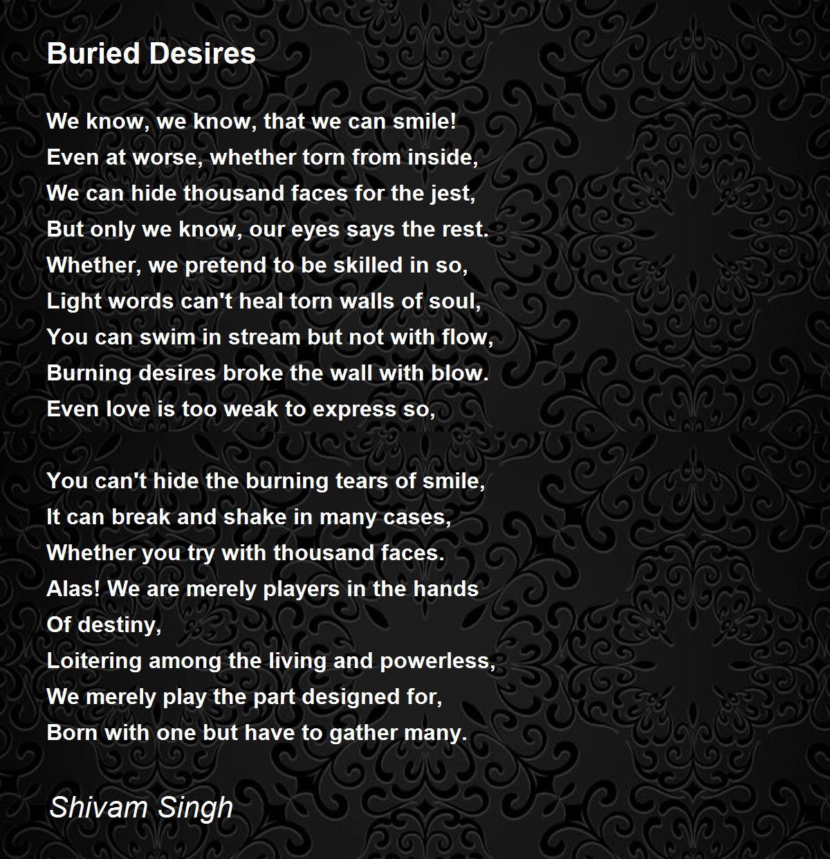 Buried Desires - Buried Desires Poem by Shivam Singh
