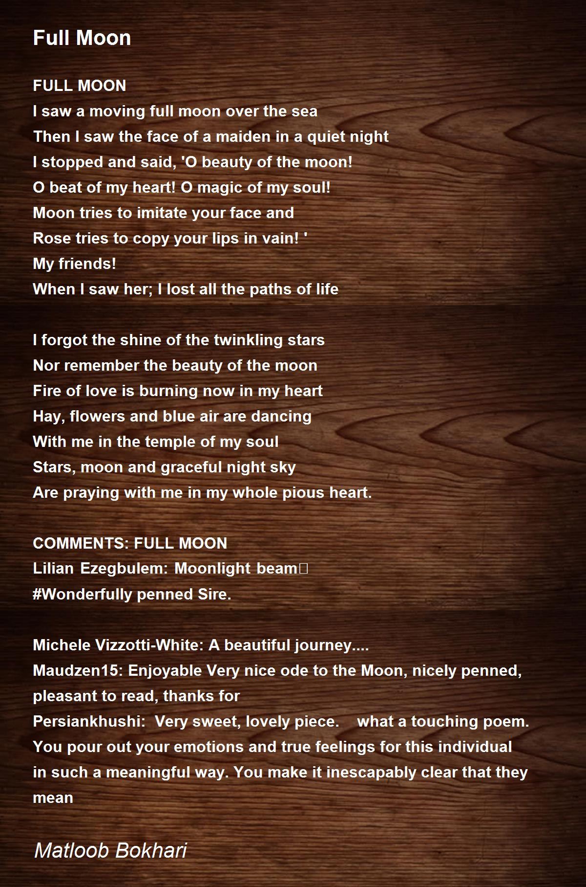 Full Moon - Full Moon Poem by Matloob Bokhari