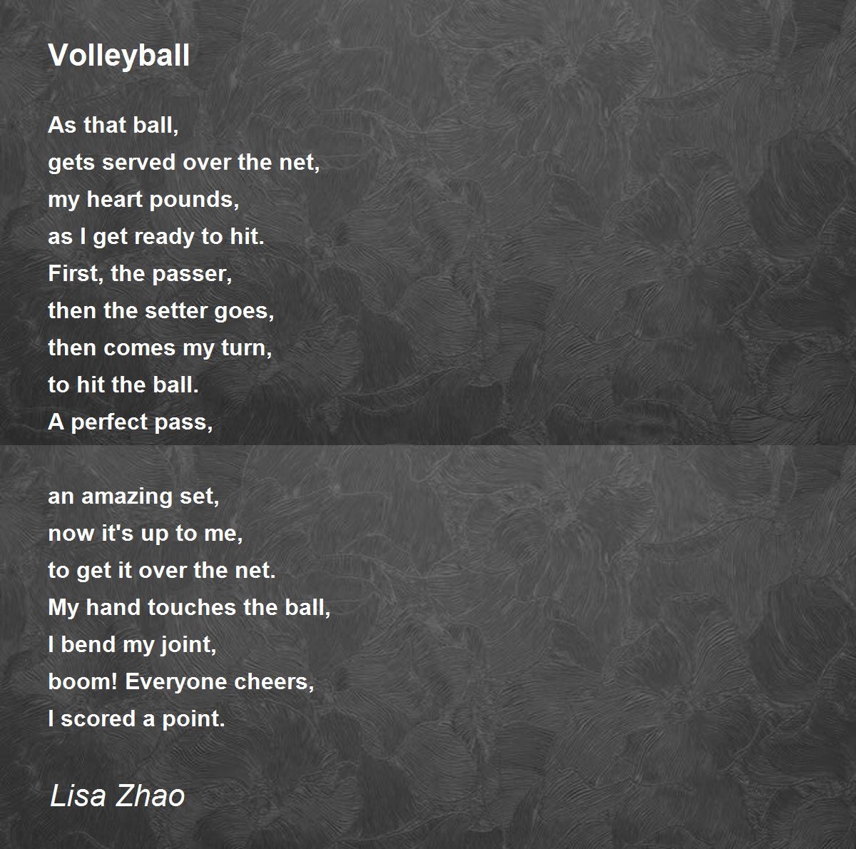 Volleyball Poems For Girls