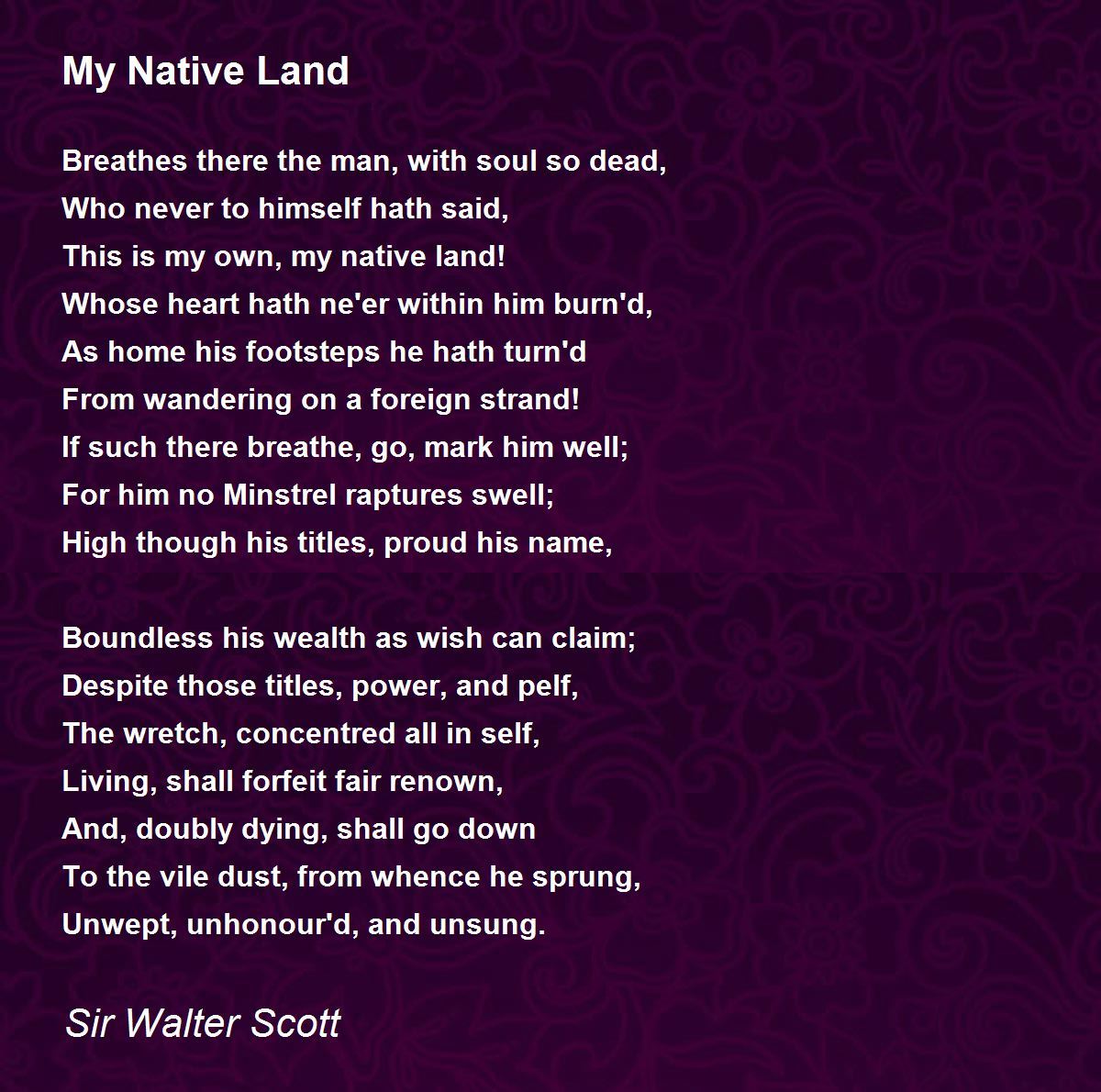 Patriotism Poem By Sir Walter Scott Summary | Sitedoct.org