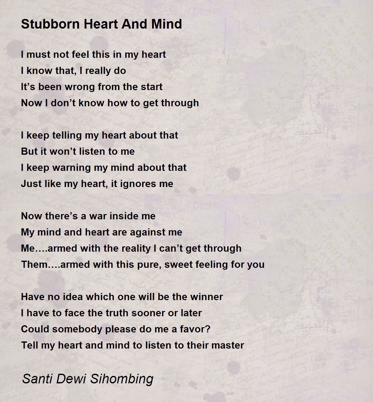 Stubborn - poetic expression - Real Time Heart-Based