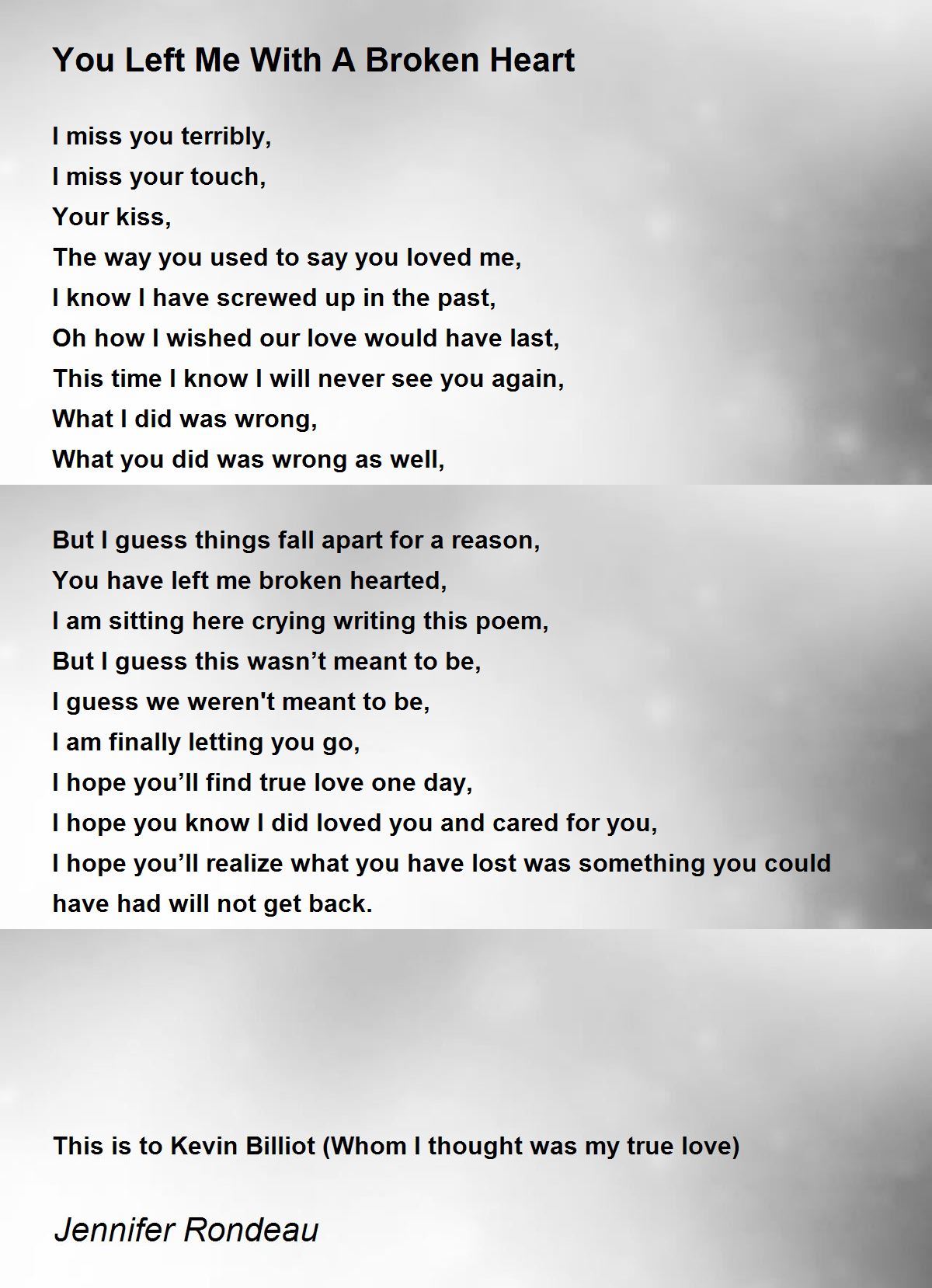 broken heart poems that make you cry
