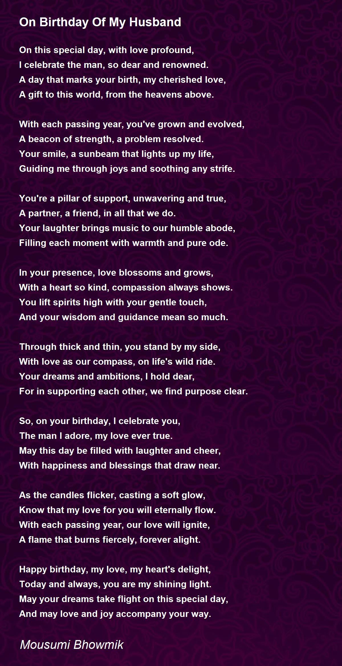 On Birthday Of My Husband Poem