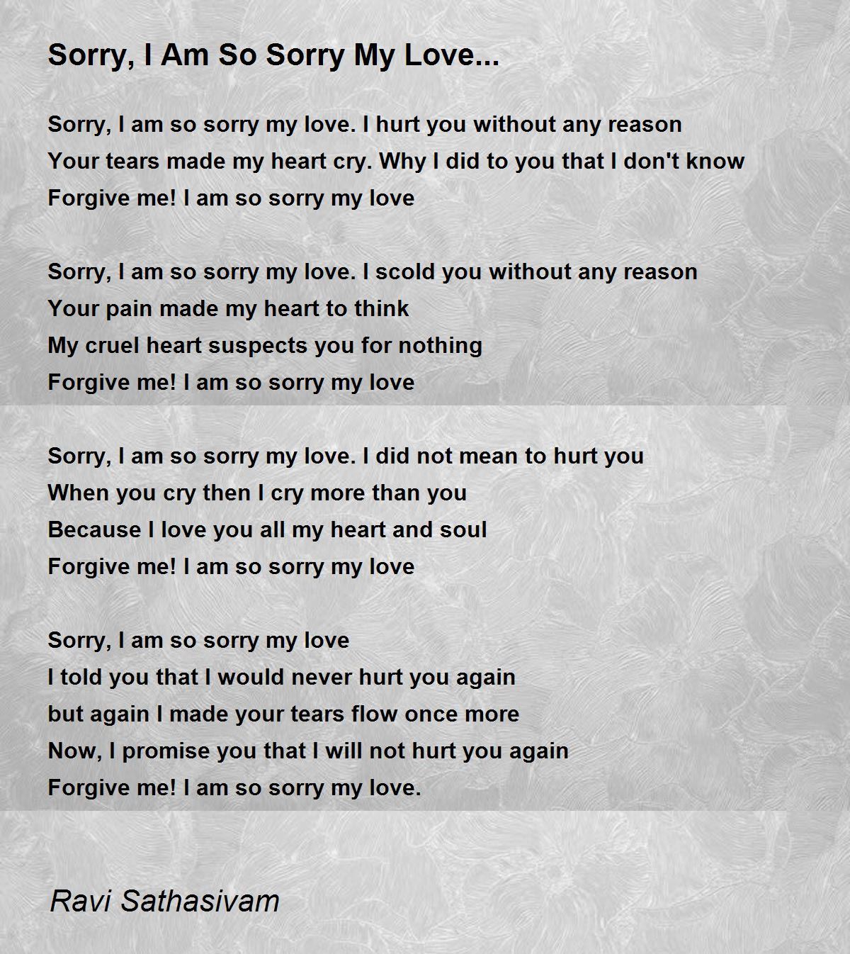 Sorry, I Am So Sorry My Love... - Sorry, I Am So Sorry My Love ...