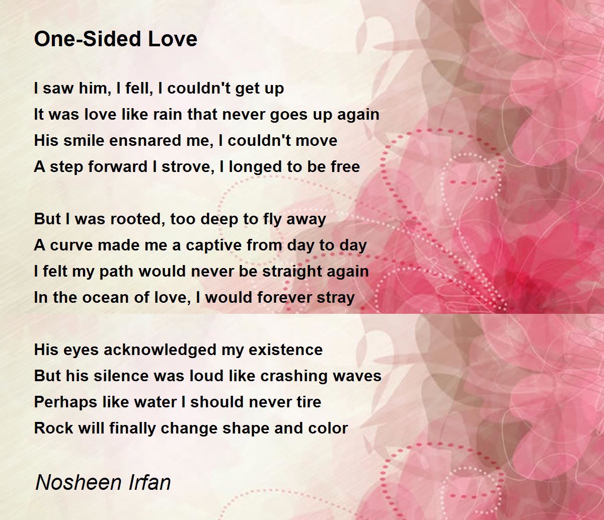One-Sided Love - One-Sided Love Poem by Nosheen Irfan