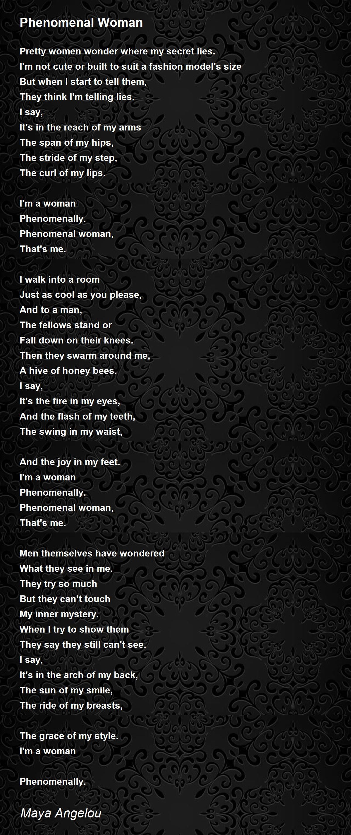 phenomenal woman poem