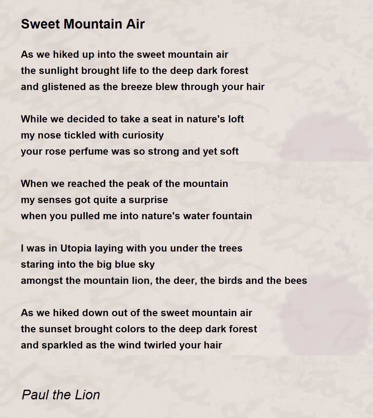 mountain lion poem