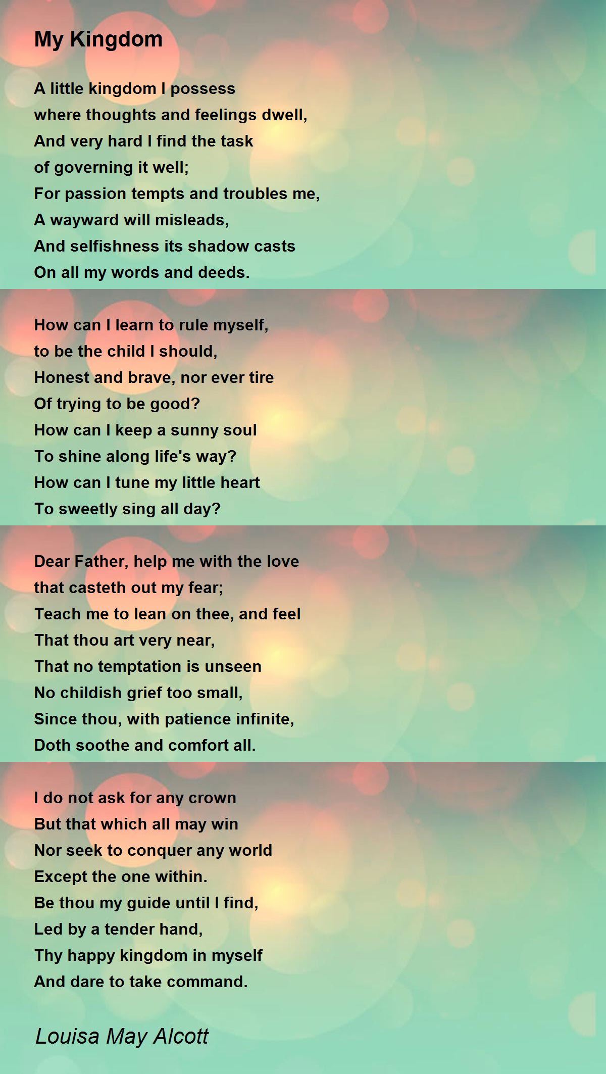 My Kingdom - My Kingdom Poem by Louisa May Alcott