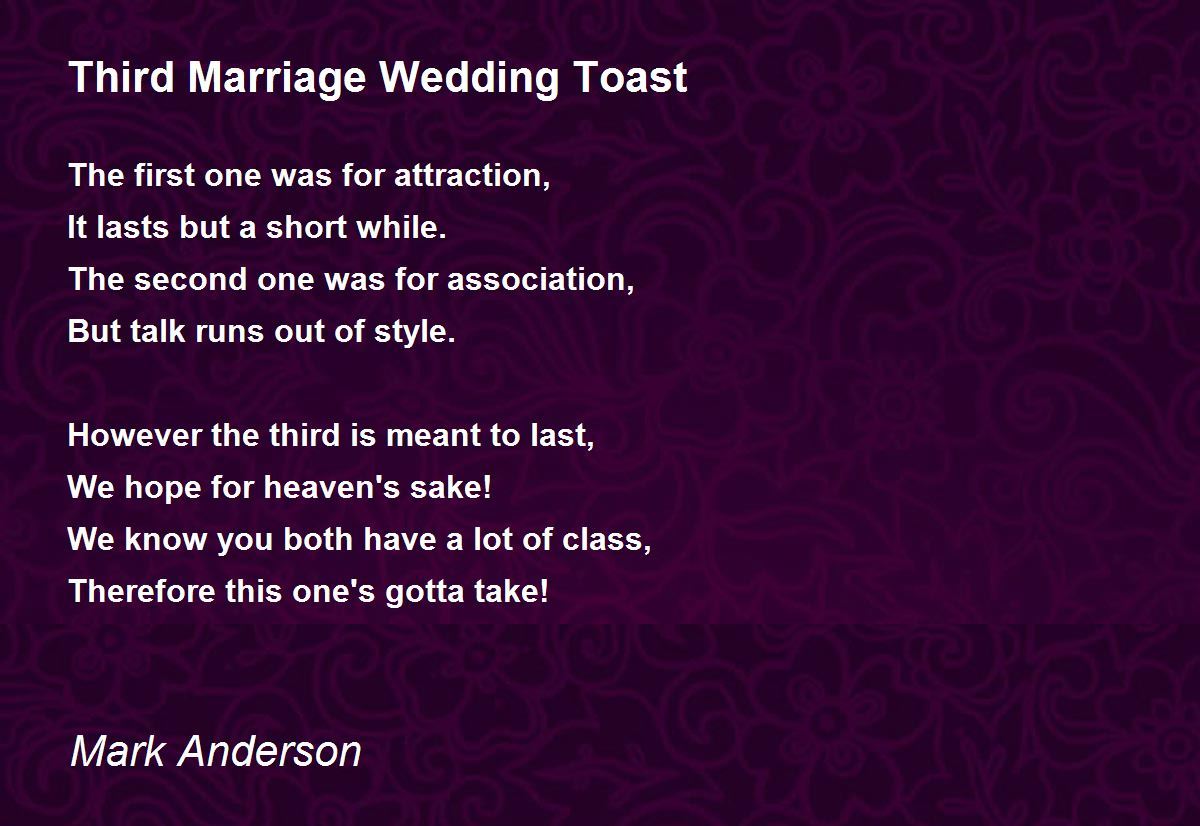 Third Marriage Wedding Toast Poem