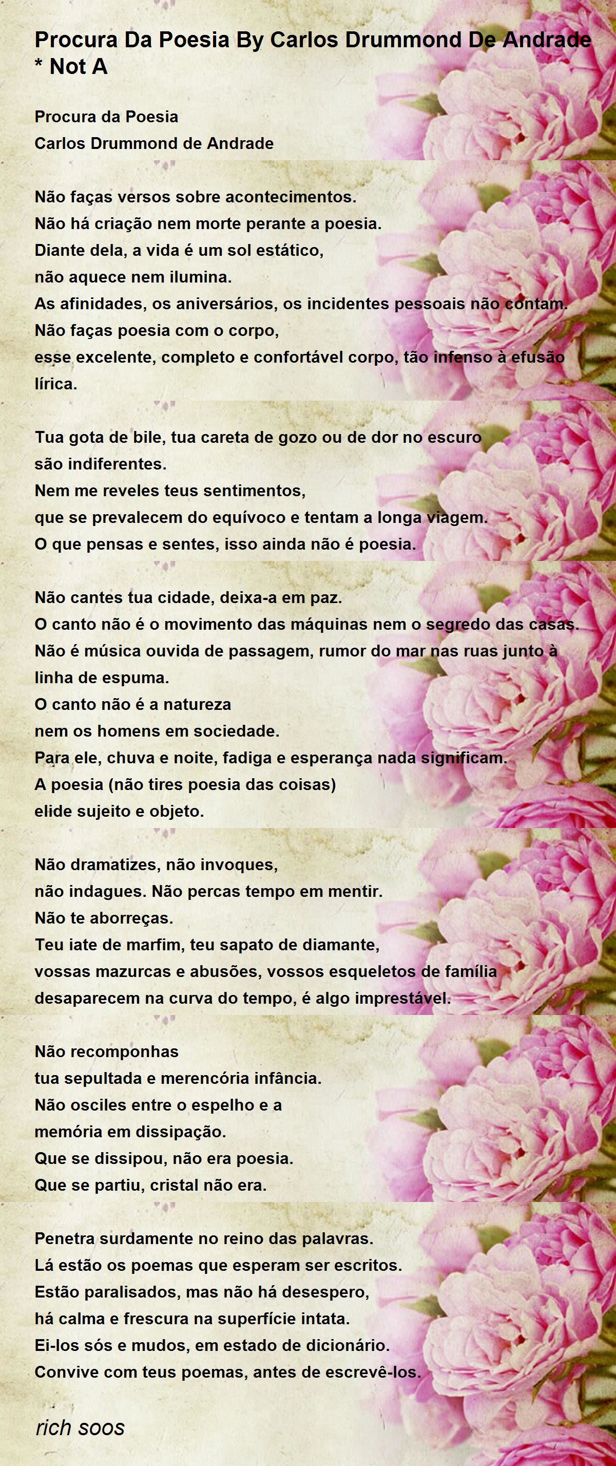 Procura da poesia - Carlos Drummond de Andrade