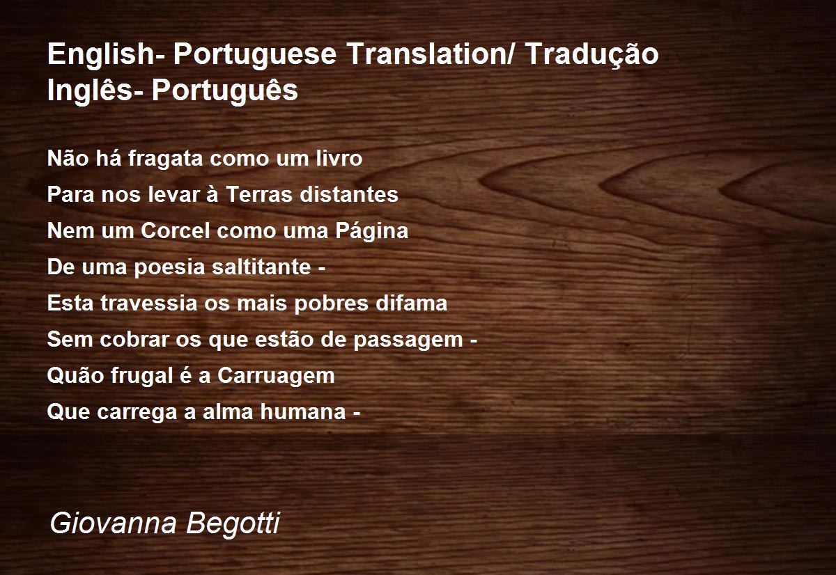 traslate into portuguese tradução para portugues 