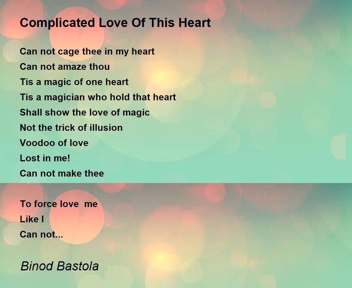 complicated relationship poems