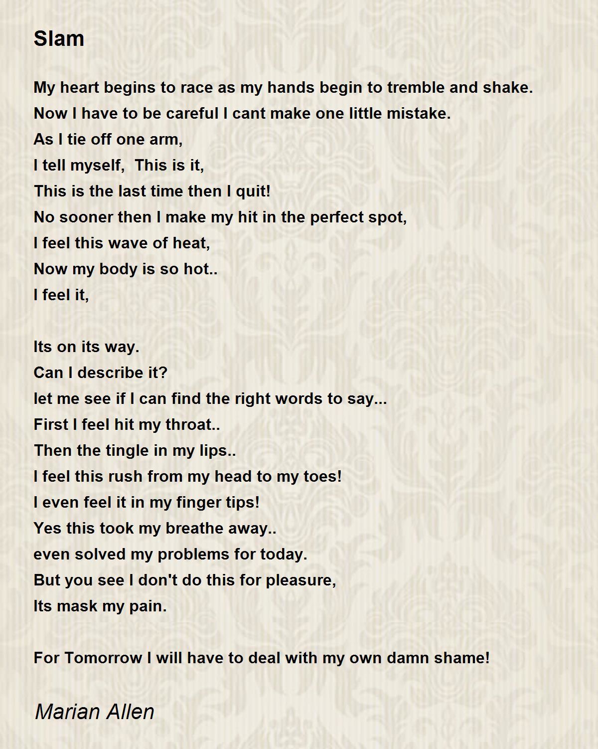 Slam Poem By Marian Allen