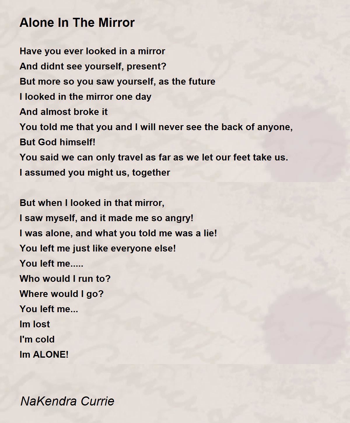 Alone (Lyrics) - Alone (Lyrics) Poem by Sharon 333