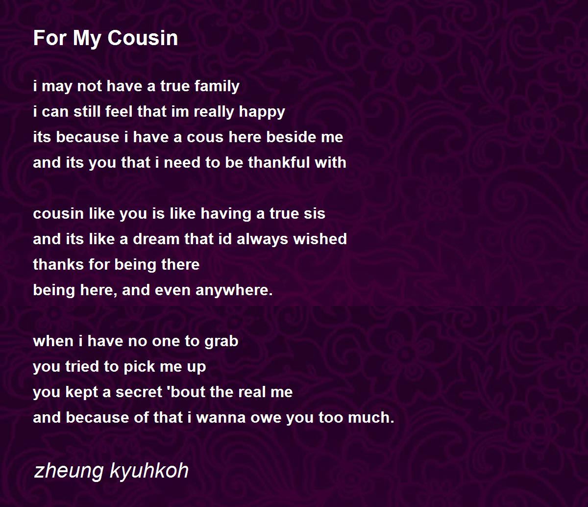 best cousin poems