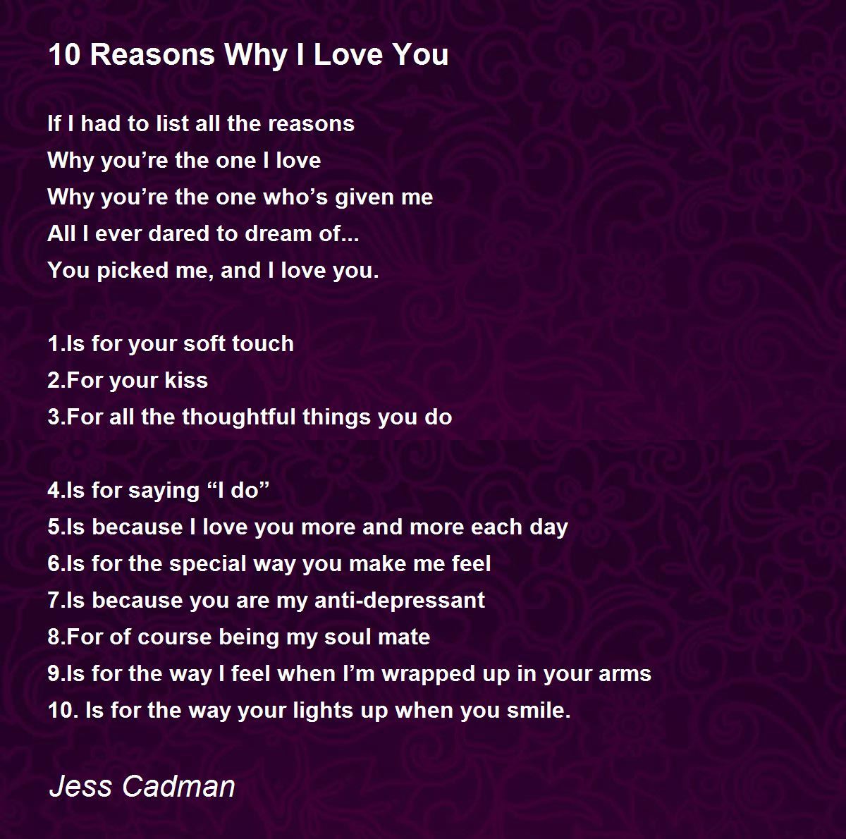 Reasons Why I Love You Poems For Her
