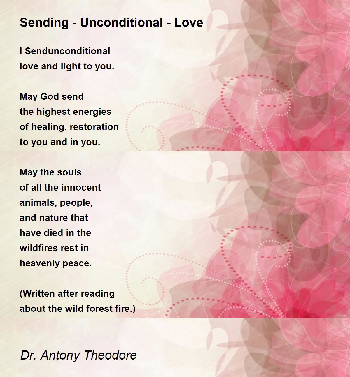 Sending - Unconditional - Love - Sending - Unconditional - Love Poem by Dr.  Antony Theodore