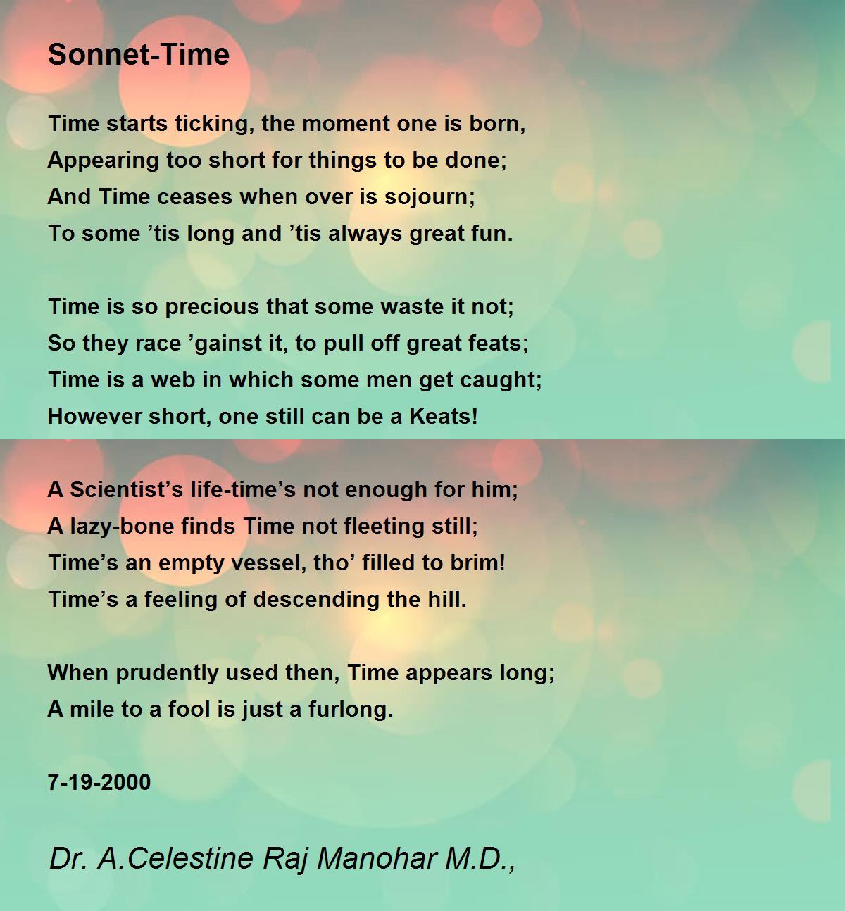 Sonnet: True Love - Sonnet: True Love Poem by Dr John Celes