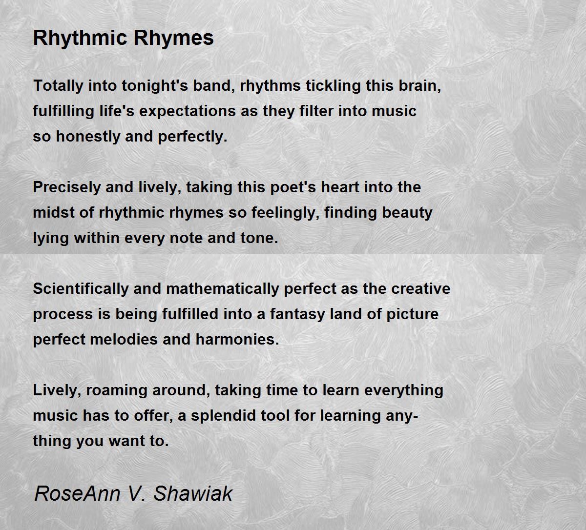 Reflections Of Rhythm - Reflections Of Rhythm Poem by RoseAnn V. Shawiak